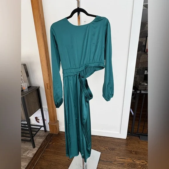 The Drop Women's Jacob Long-Sleeve Cutout Midi Dress Size Large NWT - Picture 2 of 9